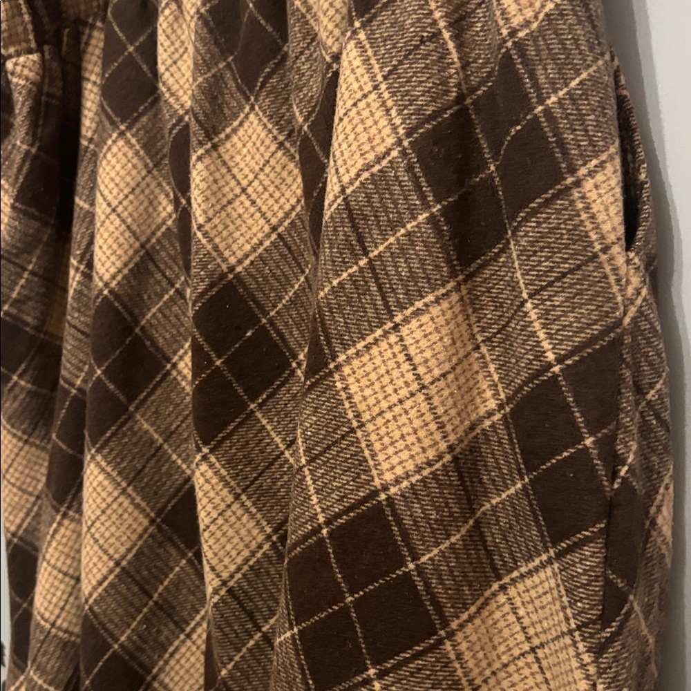 Plaid Brown and Tan Women's Skirt - Picture 3 of 3